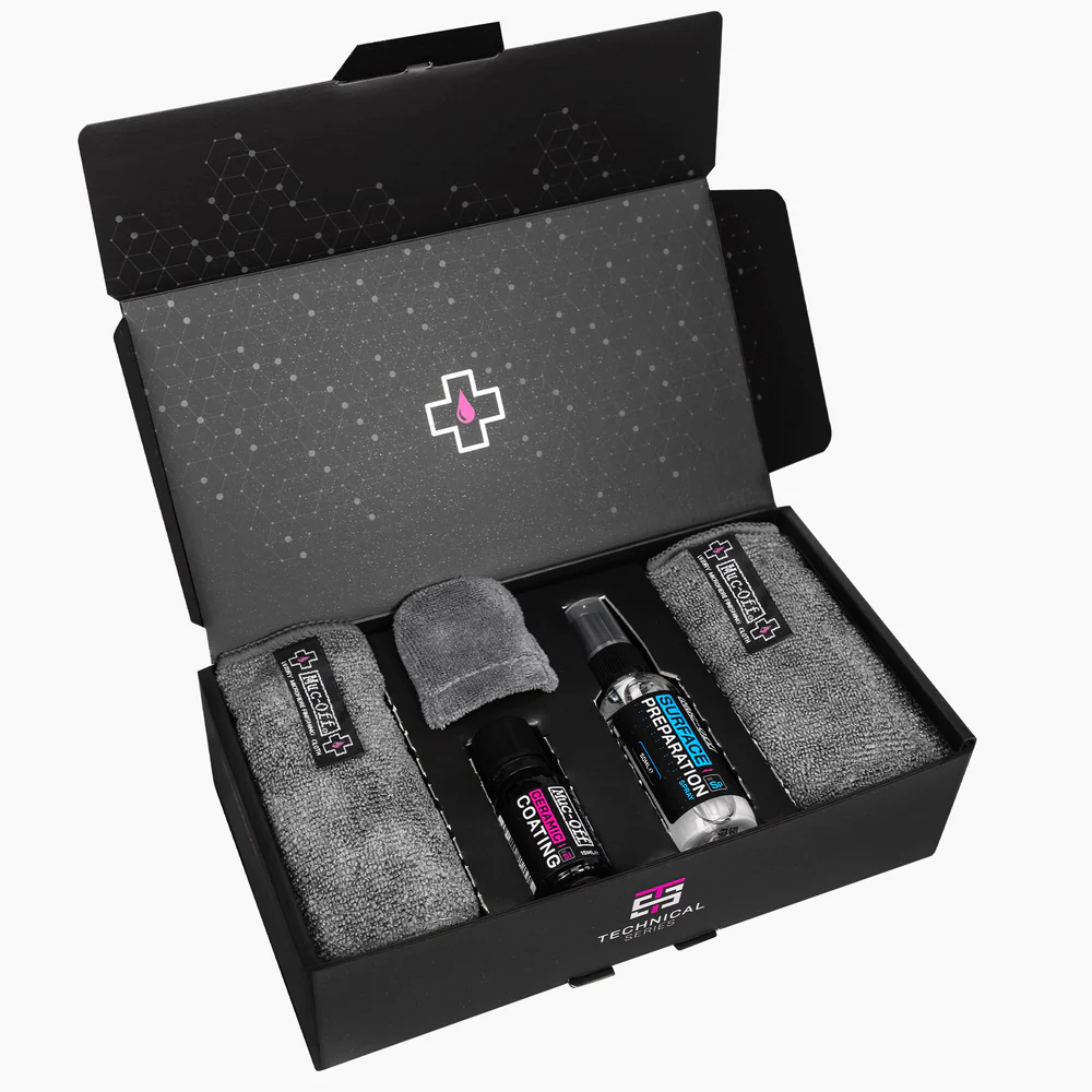 The Muc-Off (Si) Ceramic Protection Kit contains all you need to protect your pride and joy