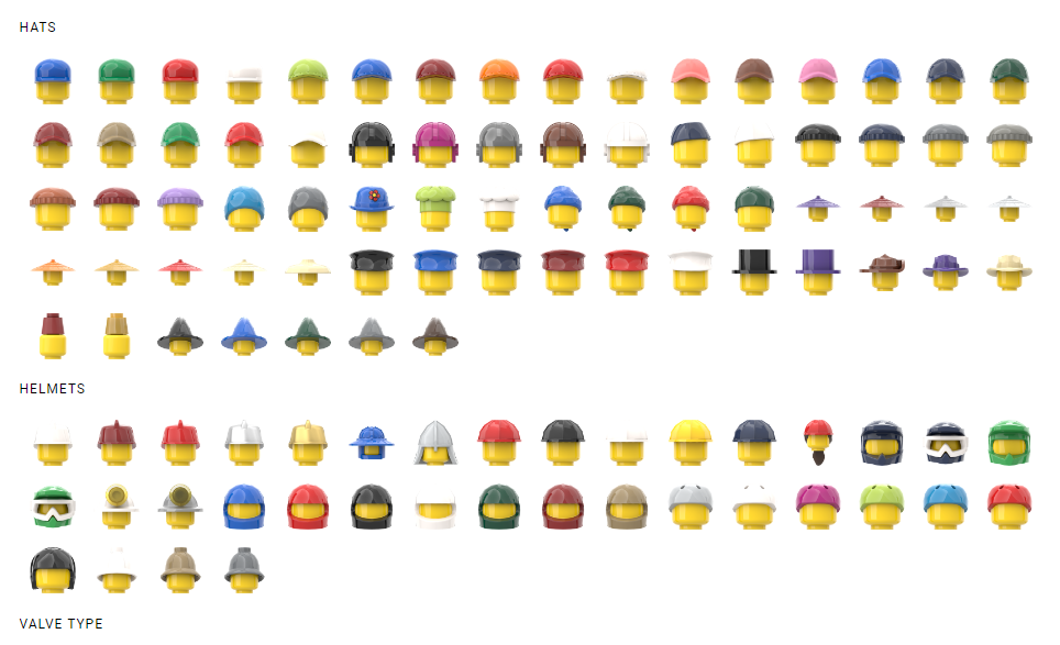 How many options in the Brick Caps builder? This is only some of them