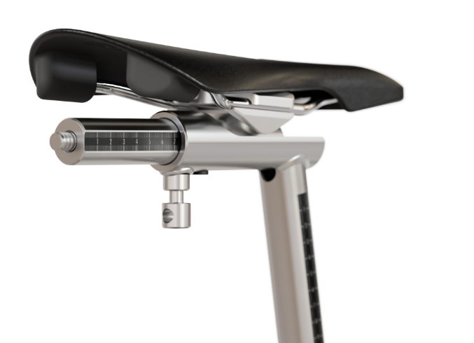 Hidden in the saddle rail is an adjustment key for the Square 