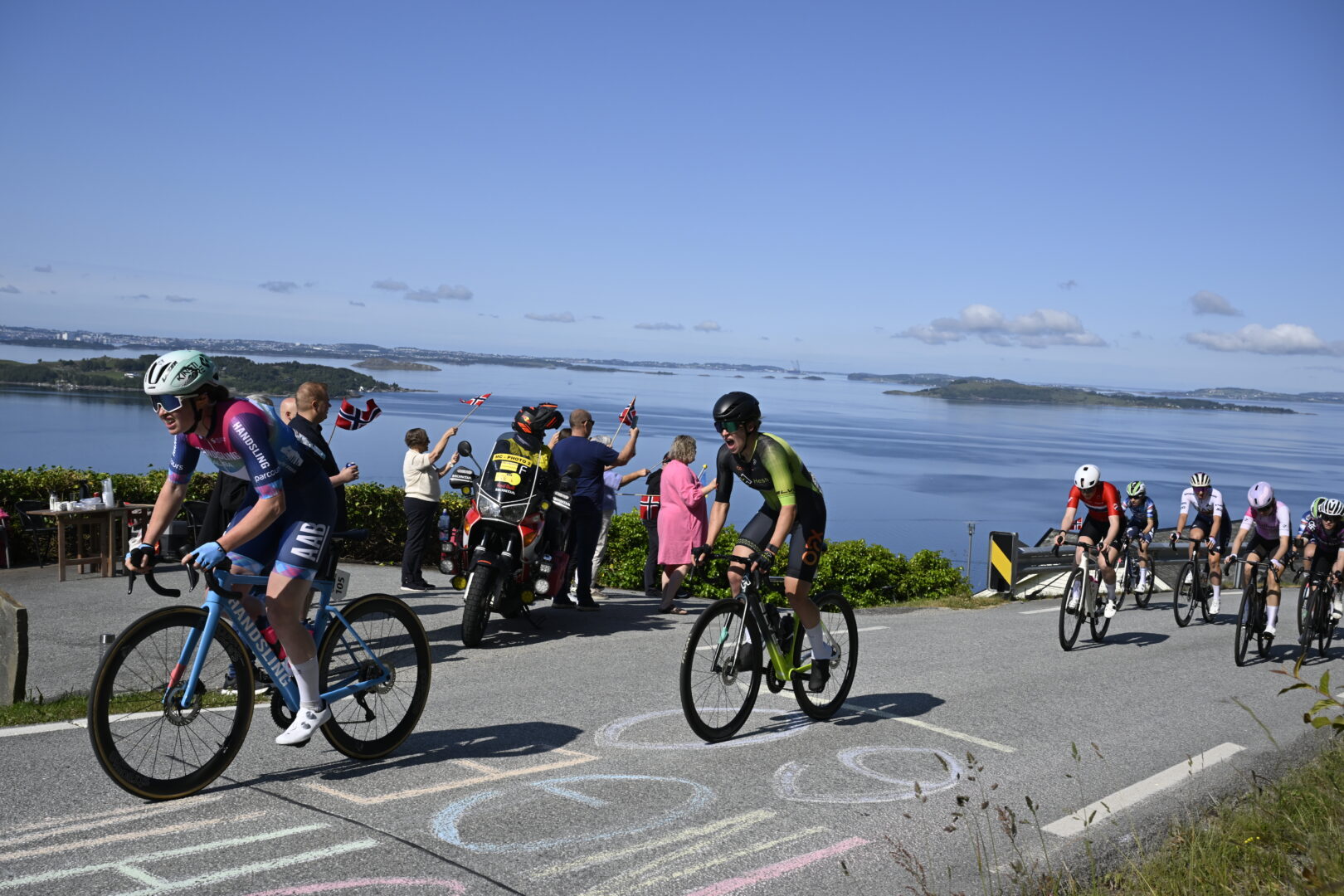Blue skies and fjords at the Tour of Norway