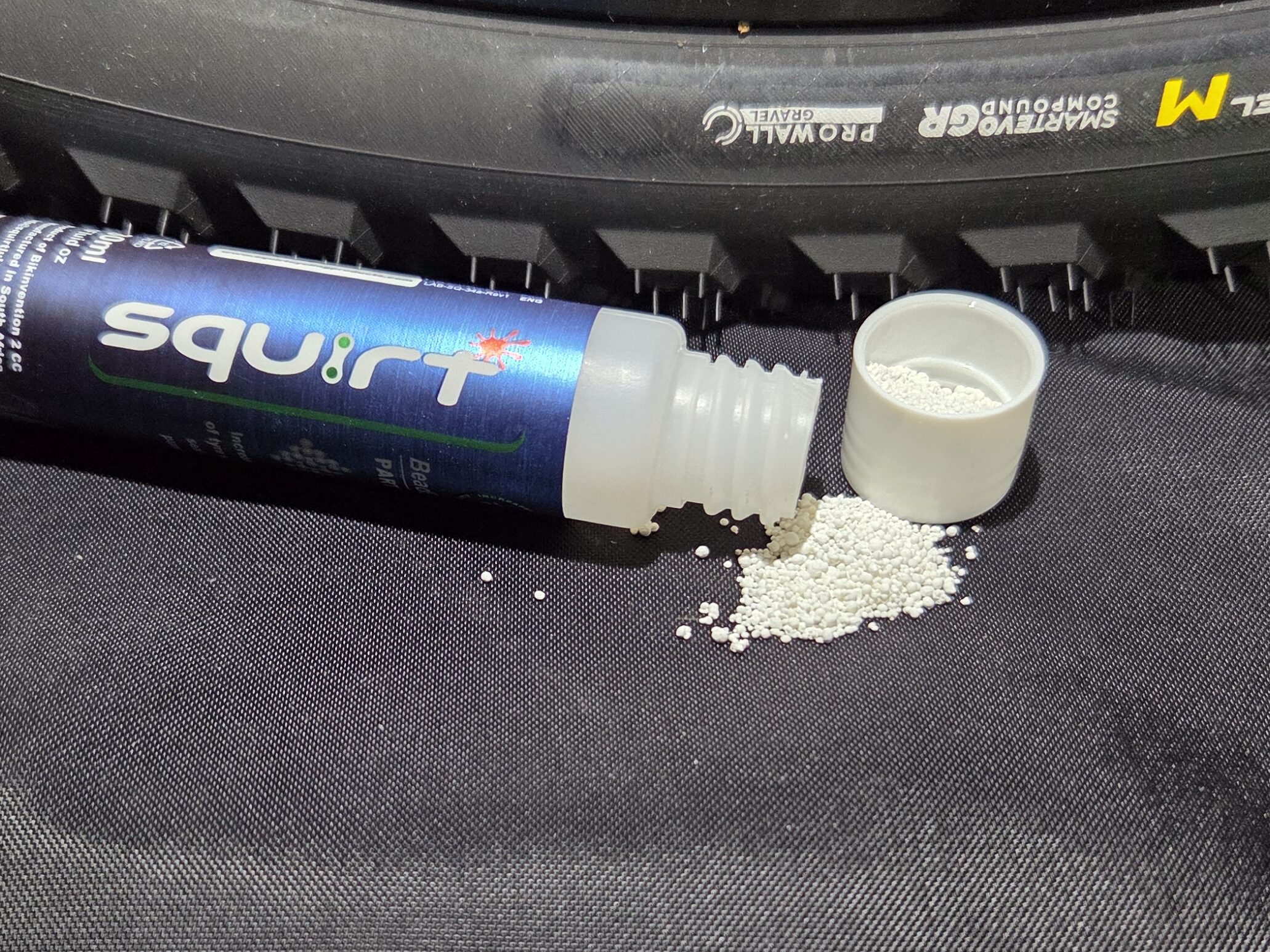 Squirt SEAL BeadBlock granules up close