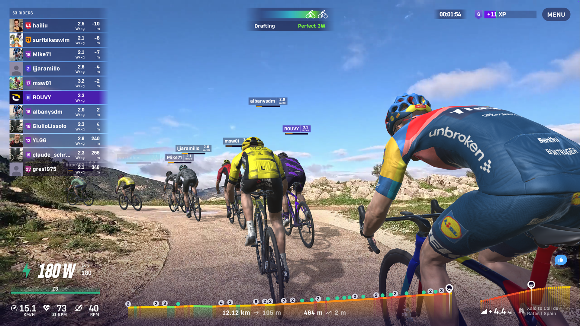 ROUVY avatars on the Virtual Training Camp