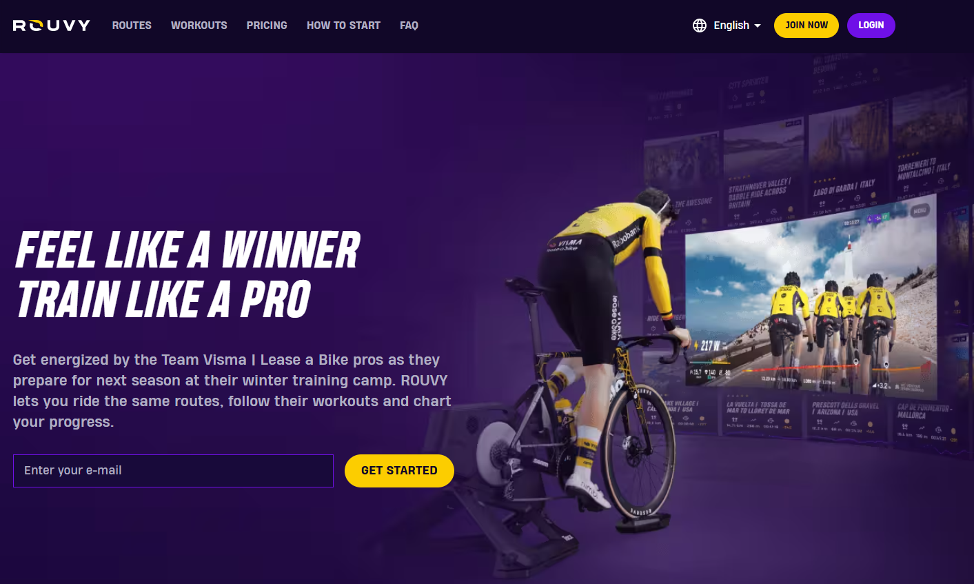 Team Visma/Lease a bike Virtual Training Camp plan