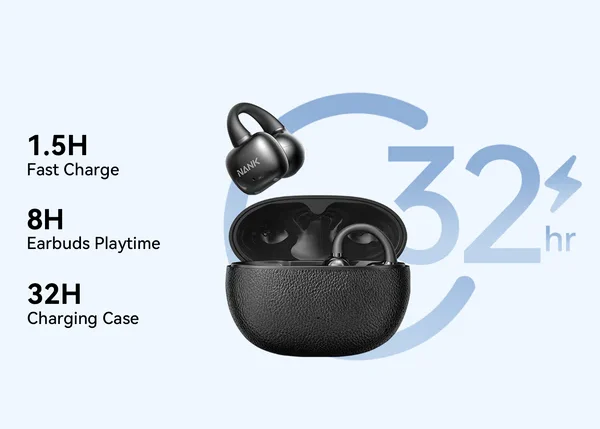 NANK Clip Super earbuds charge & play times