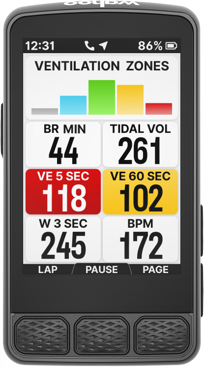  Tymewear VitalPro displayed on Wahoo Elemnt
